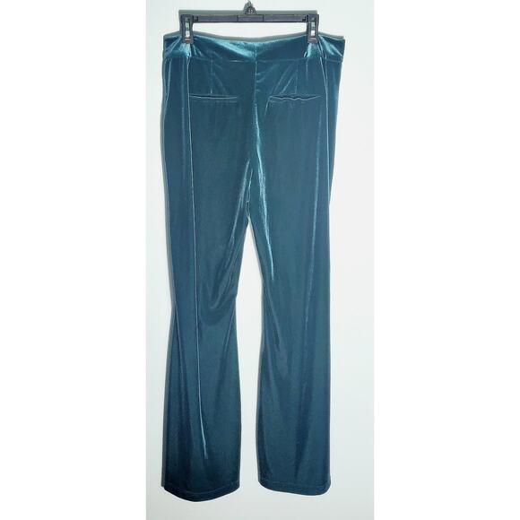 Loft Womens Green Velour Pants Size Large Holidays New Years Eve Preppy Scandi - Picture 2 of 5